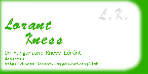 lorant kness business card